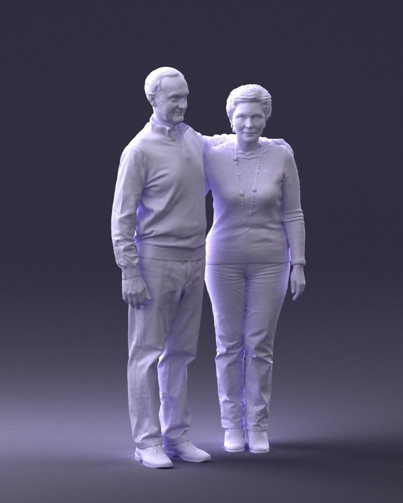 000376 Older Couple Standing Together 3dp 3D print model_8