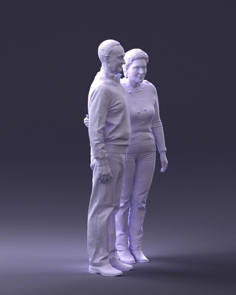000376 Older Couple Standing Together 3dp 3D print model_11