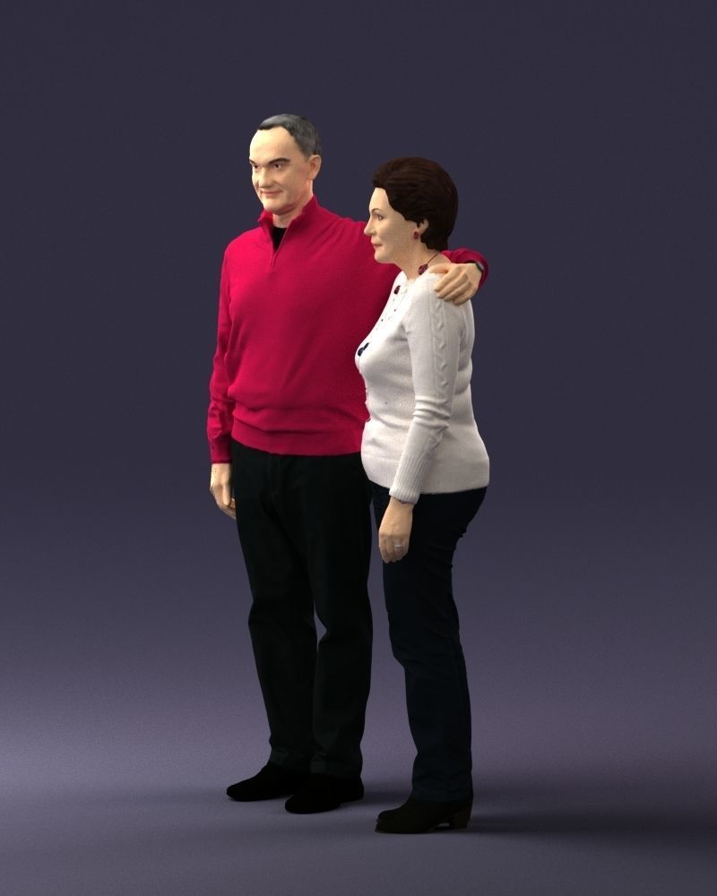 000376 Older Couple Standing Together 3dp 3D print model_28