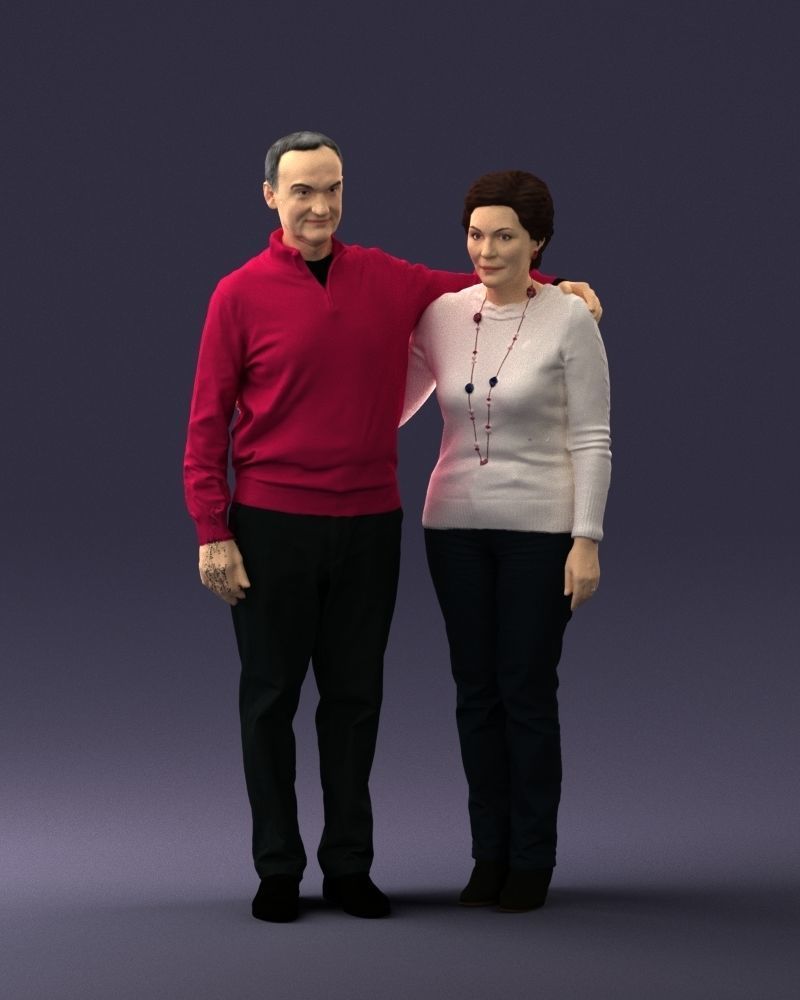 000376 Older Couple Standing Together 3dp 3D print model_37