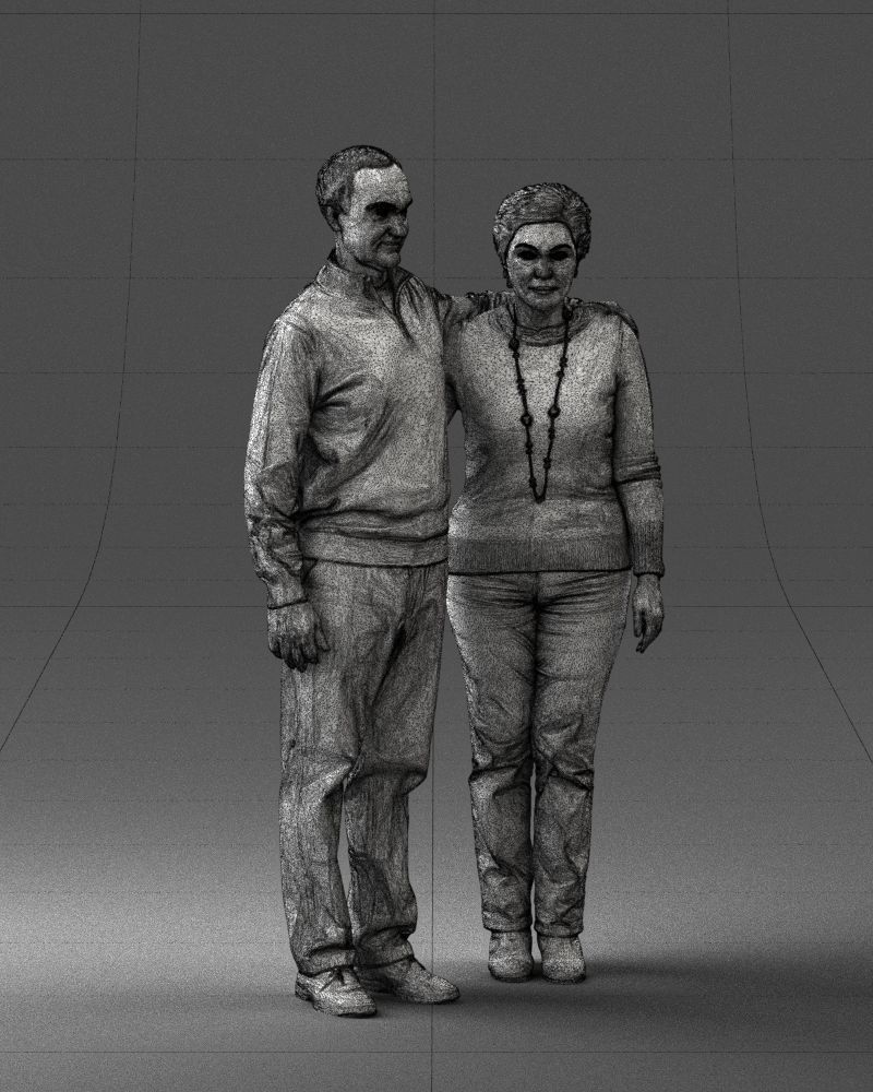 000376 Older Couple Standing Together 3dp 3D print model_9