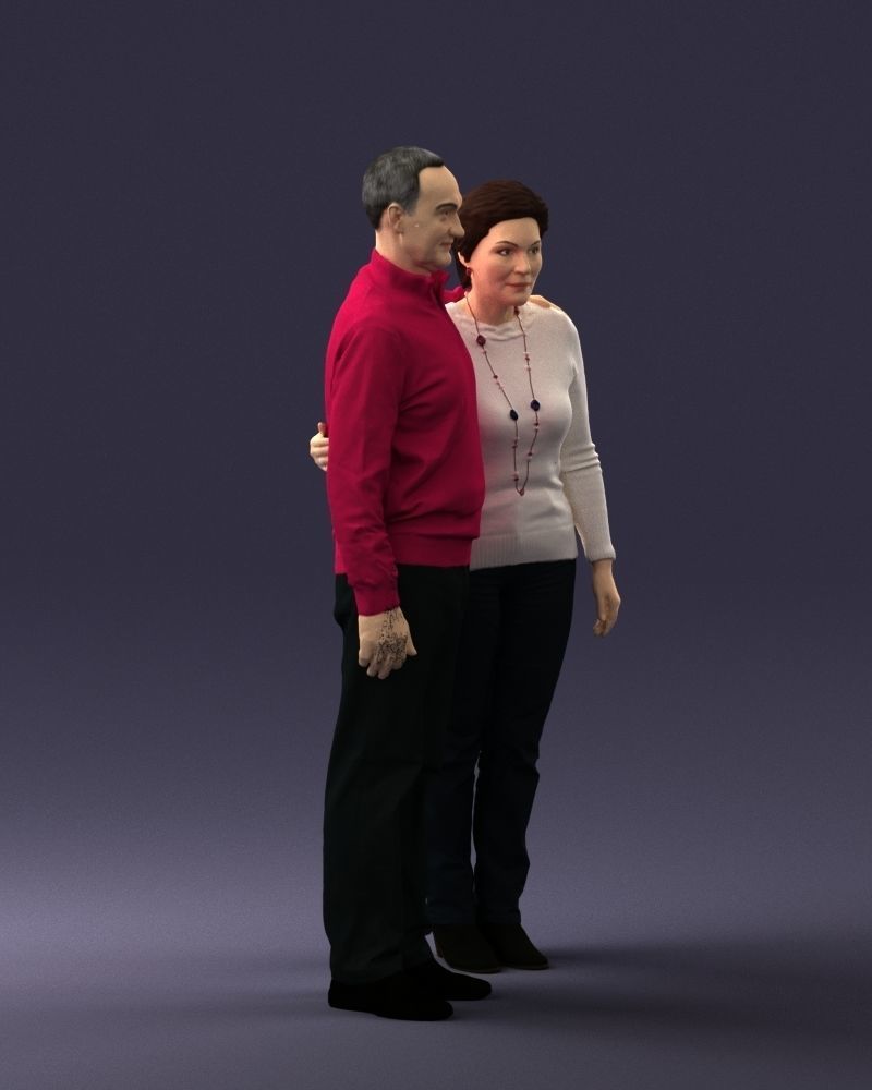 000376 Older Couple Standing Together 3dp 3D print model_10