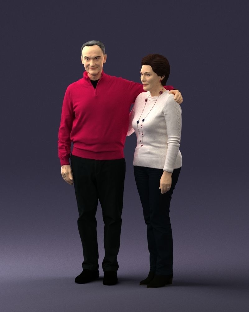 000376 Older Couple Standing Together 3dp 3D print model_31