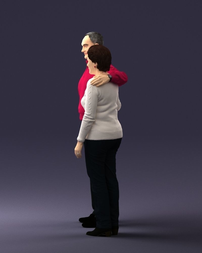 000376 Older Couple Standing Together 3dp 3D print model_25