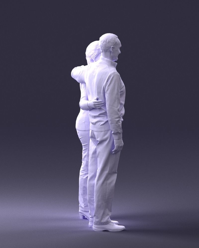 000376 Older Couple Standing Together 3dp 3D print model_14