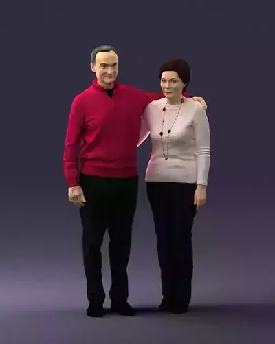 Elderly couple 0033 3D Print Ready 3D print model