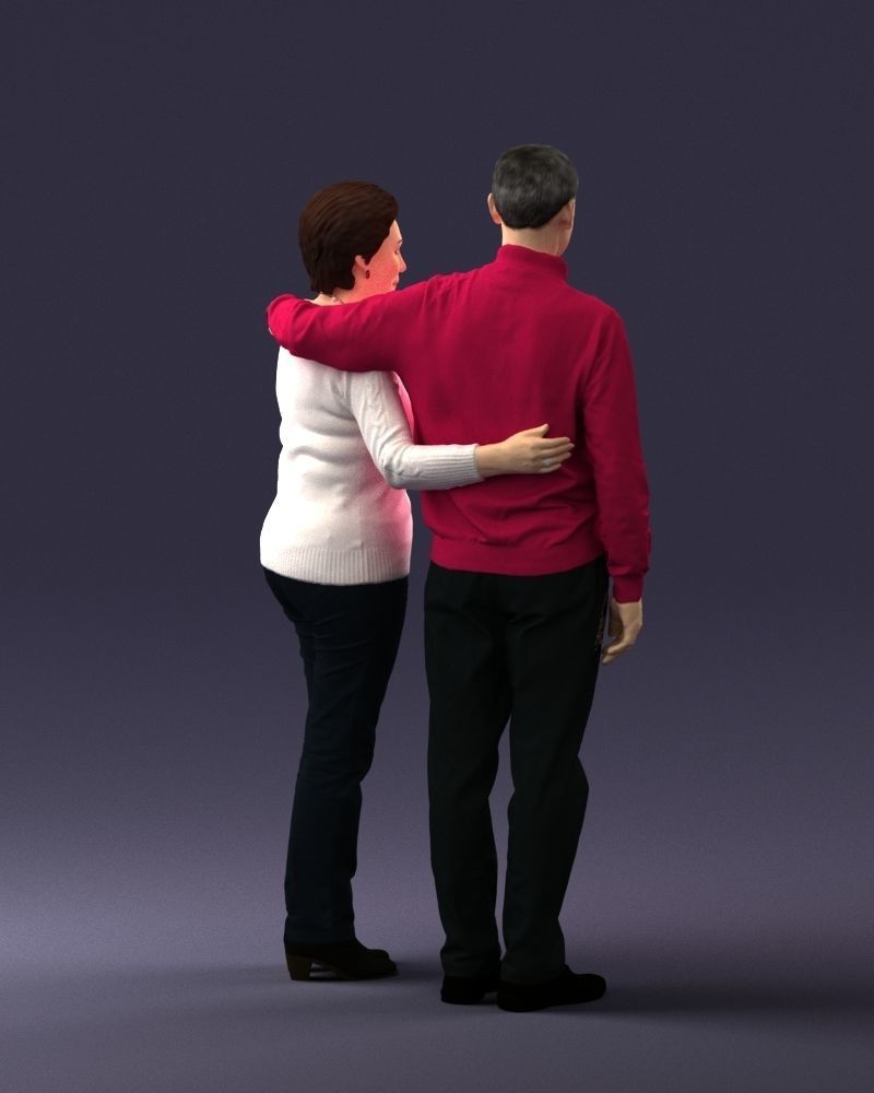 000376 Older Couple Standing Together 3dp 3D print model_16