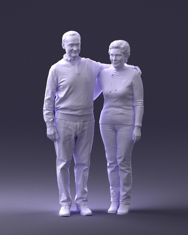 000376 Older Couple Standing Together 3dp 3D print model_2