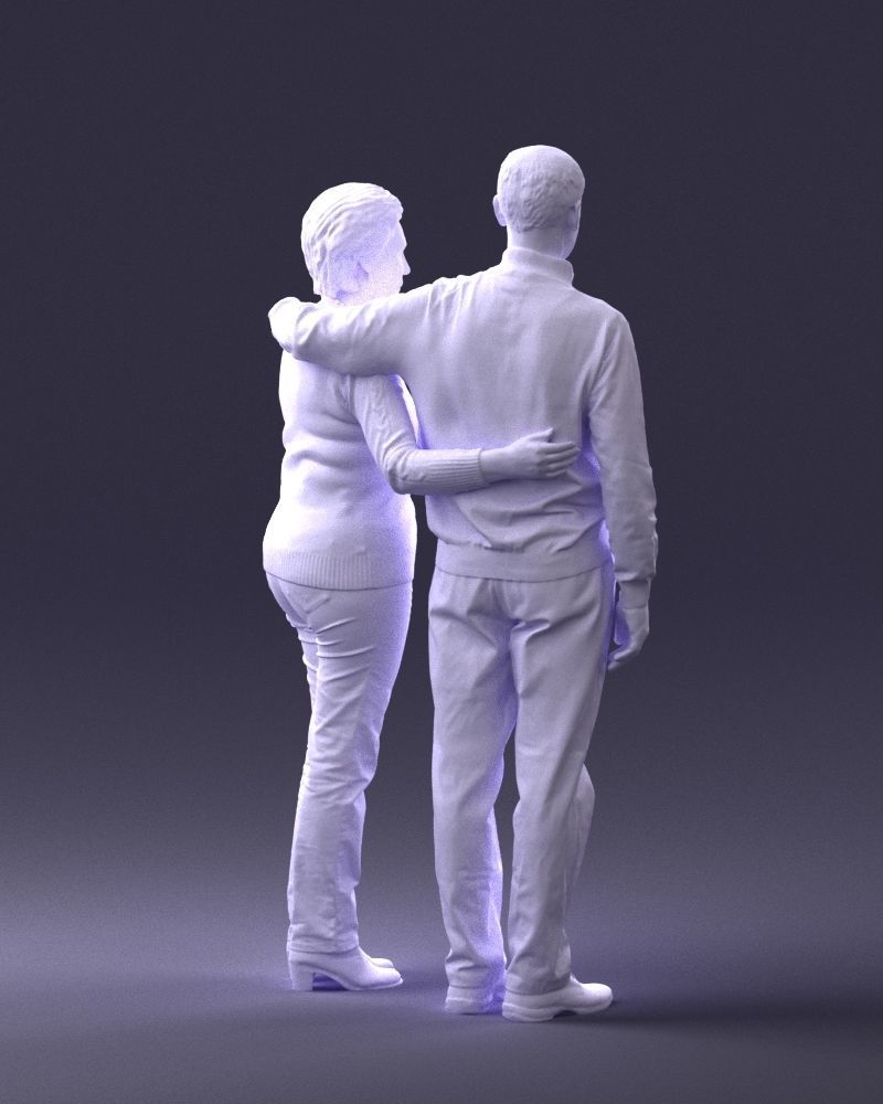 000376 Older Couple Standing Together 3dp 3D print model_17