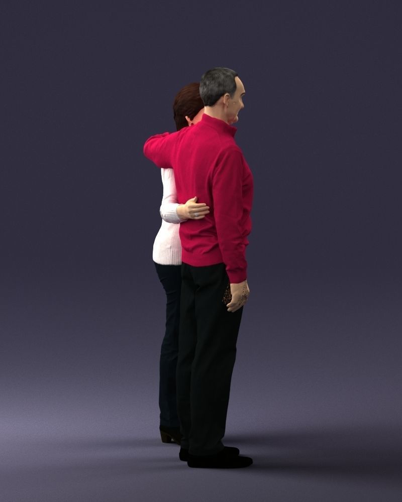000376 Older Couple Standing Together 3dp 3D print model_13