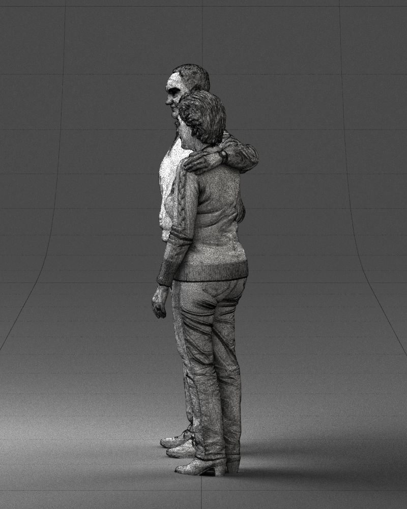 000376 Older Couple Standing Together 3dp 3D print model_27