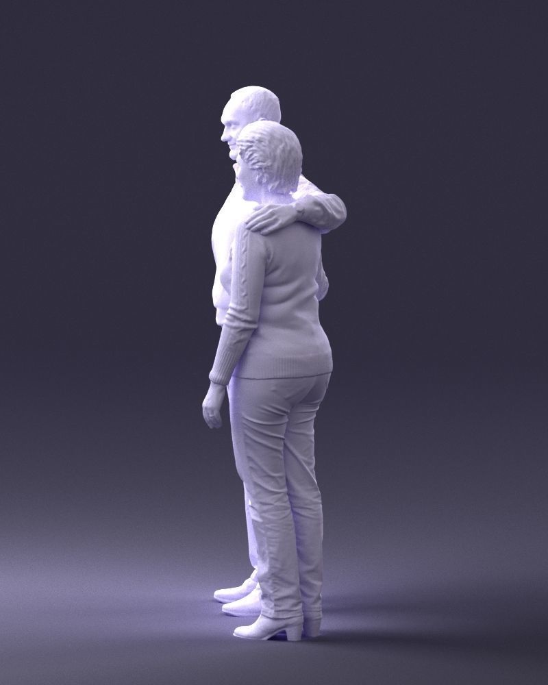 000376 Older Couple Standing Together 3dp 3D print model_26