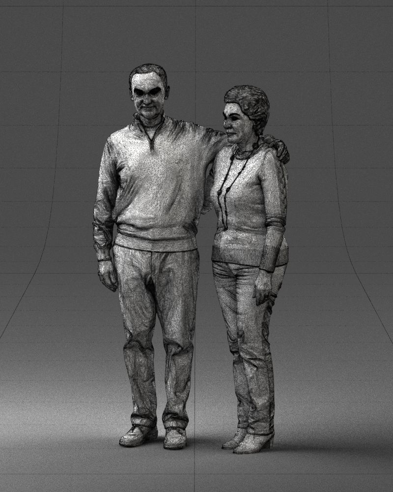 000376 Older Couple Standing Together 3dp 3D print model_33