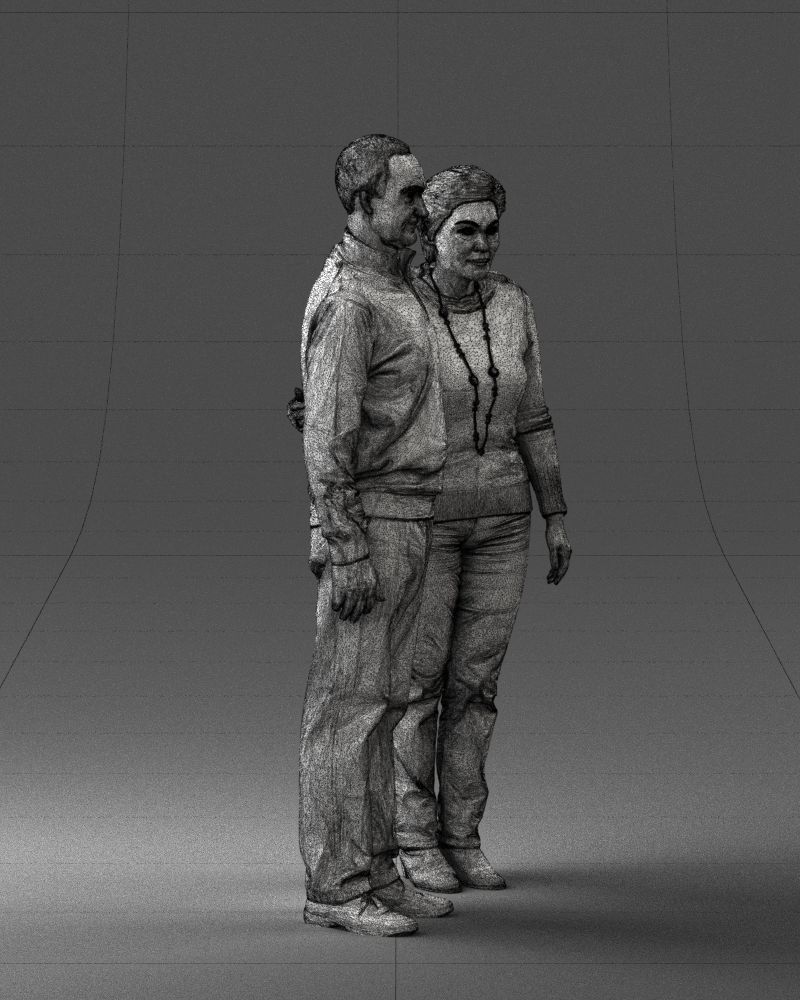 000376 Older Couple Standing Together 3dp 3D print model_12