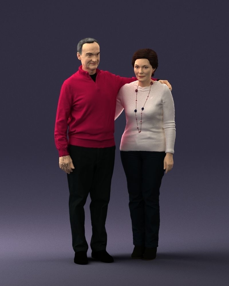 000376 Older Couple Standing Together 3dp 3D print model_4