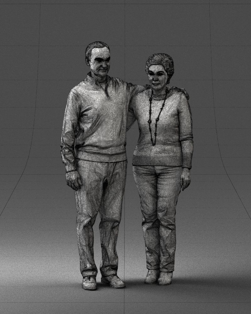 000376 Older Couple Standing Together 3dp 3D print model_6