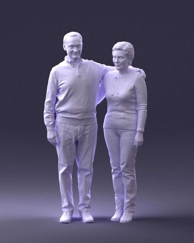 000376 Older Couple Standing Together 3dp 3D print model_35