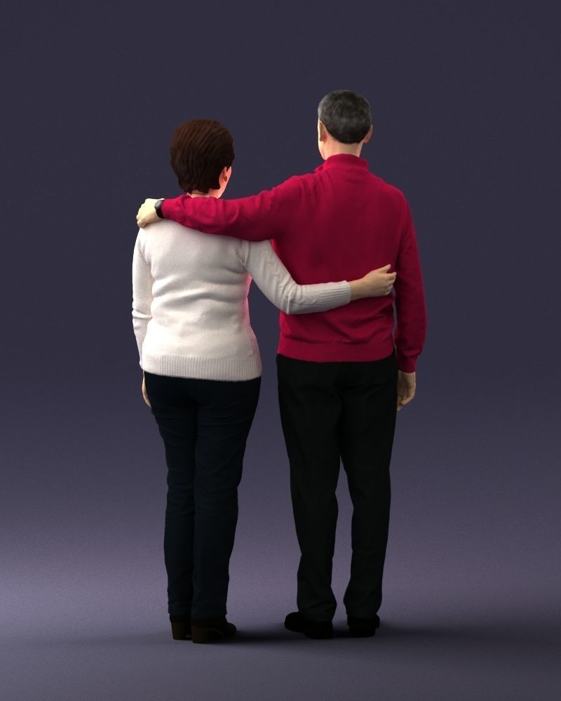 000376 Older Couple Standing Together 3dp 3D print model_19