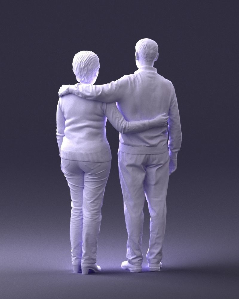 000376 Older Couple Standing Together 3dp 3D print model_20