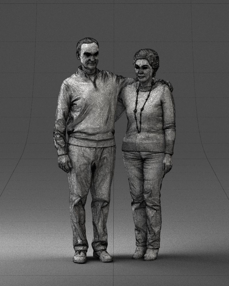 000376 Older Couple Standing Together 3dp 3D print model_3