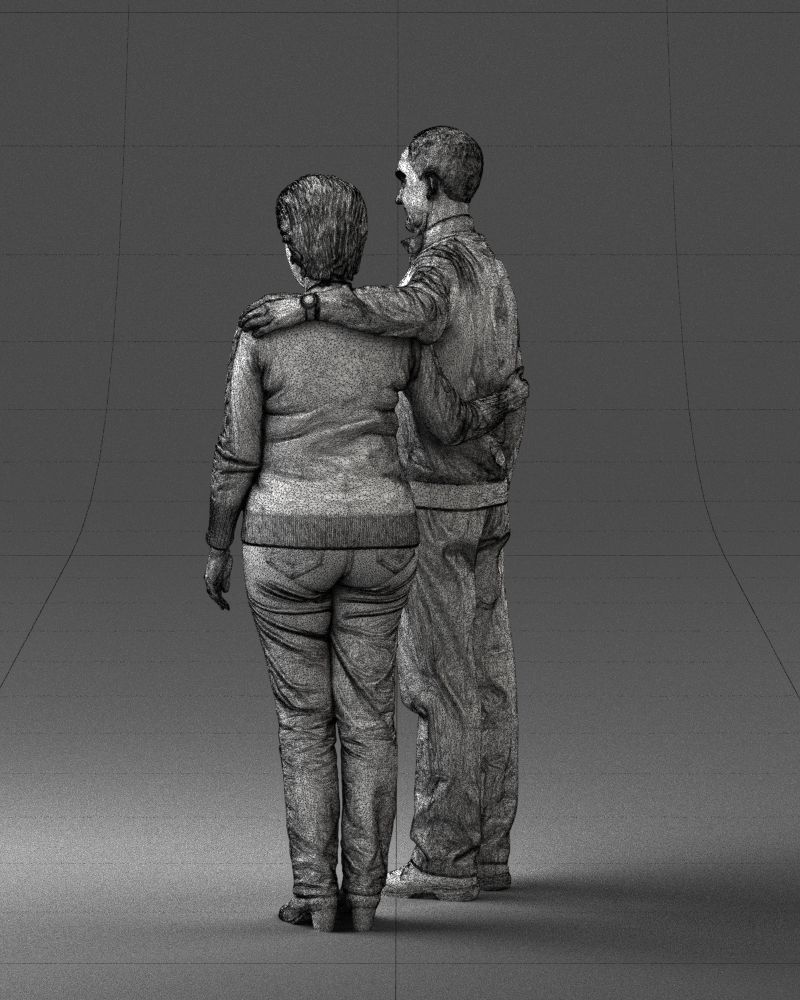 000376 Older Couple Standing Together 3dp 3D print model_24