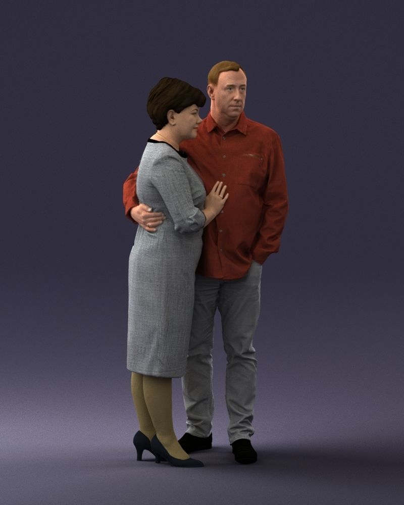 000048 Elderly couple 0204 3dp 3D print model_5