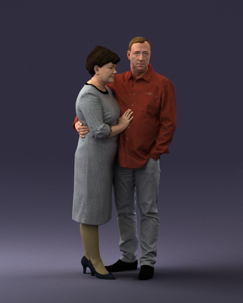 000048 Elderly couple 0204 3dp 3D print model_2