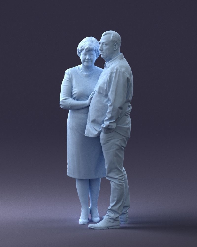 000048 Elderly couple 0204 3dp 3D print model_14