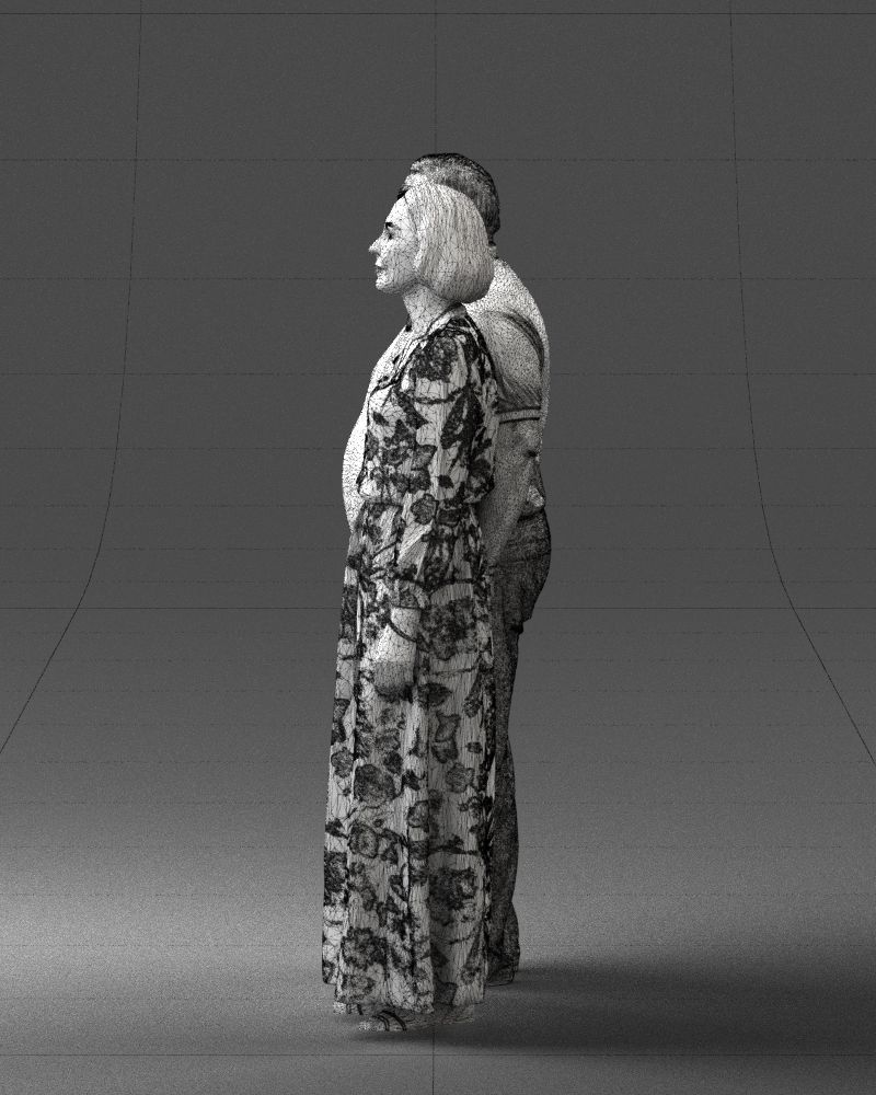 Elderly couple 0491 3D model_11