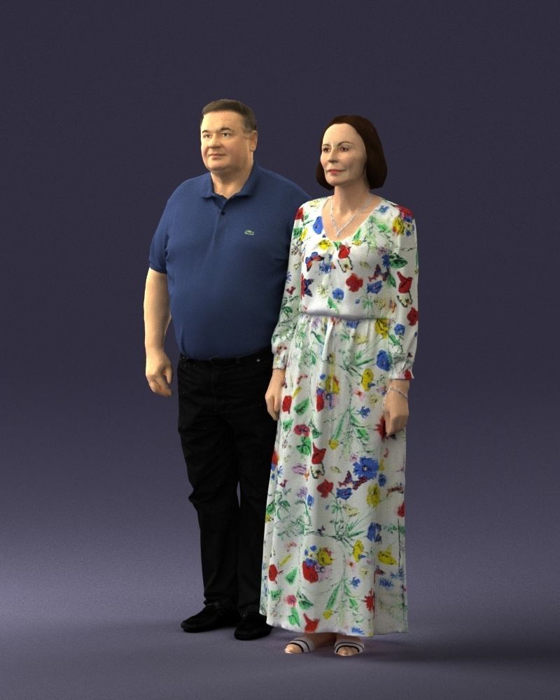 Elderly couple 0491 3D model_3