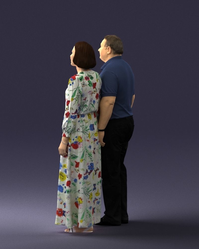 Elderly couple 0491 3D model_12