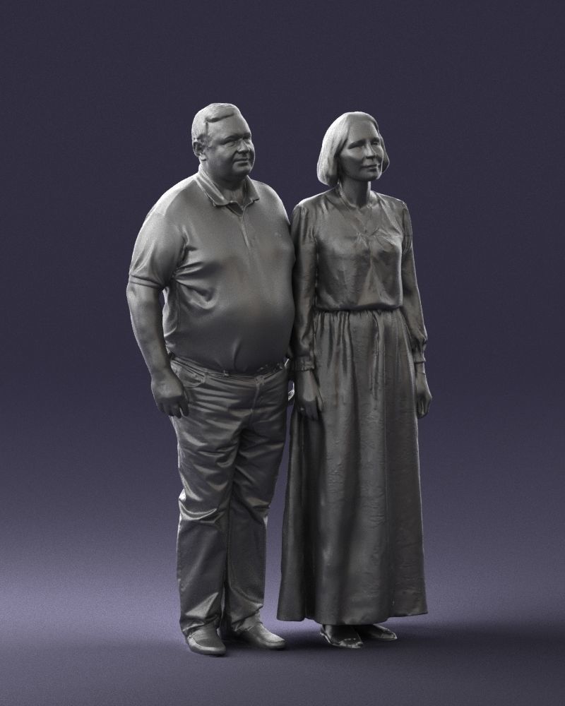Elderly couple 0491 3D model_34