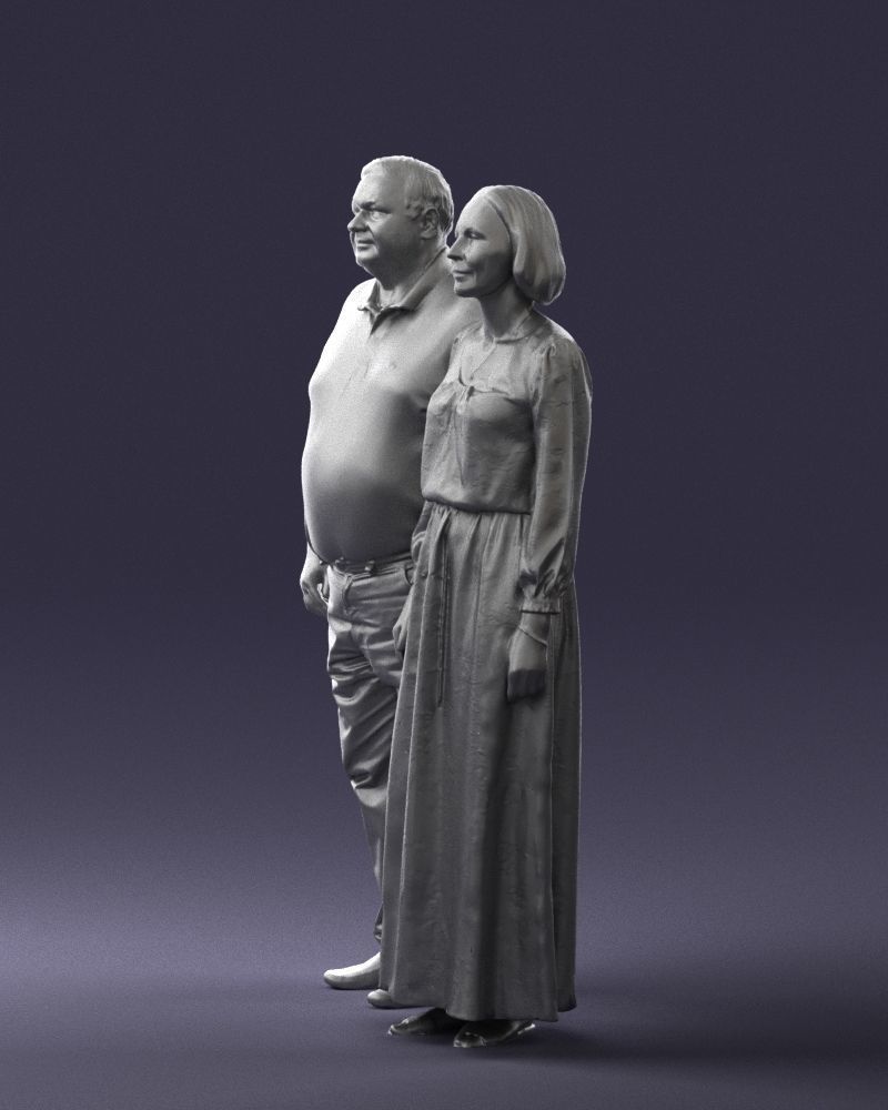 Elderly couple 0491 3D model_7