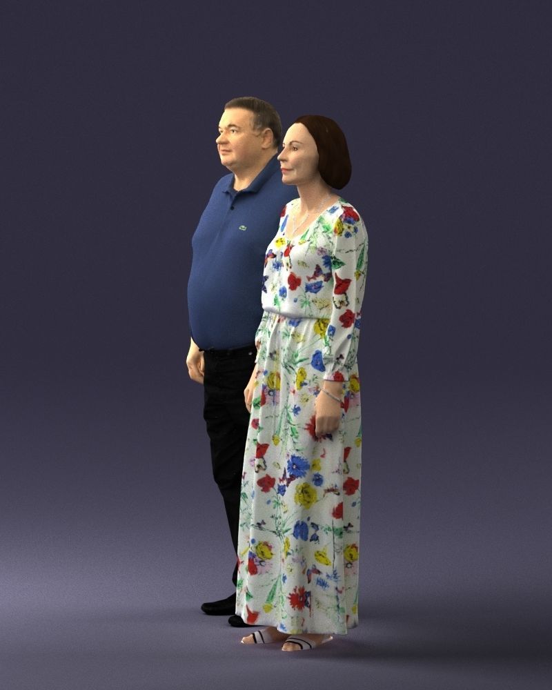 Elderly couple 0491 3D model_6