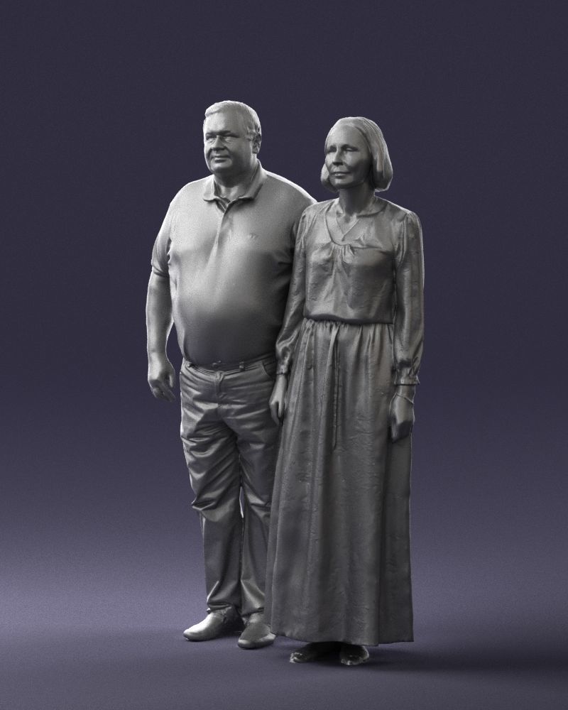 Elderly couple 0491 3D model_4