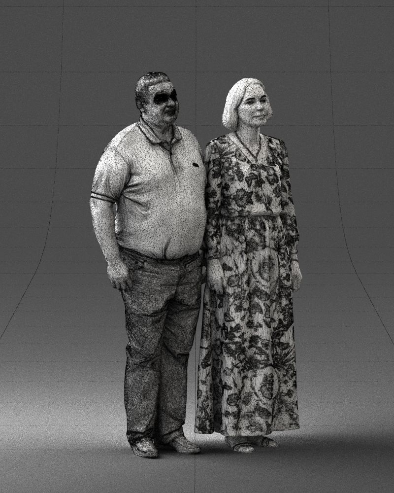 Elderly couple 0491 3D model_35
