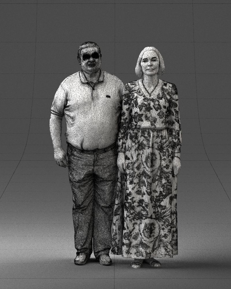 Elderly couple 0491 3D model_2