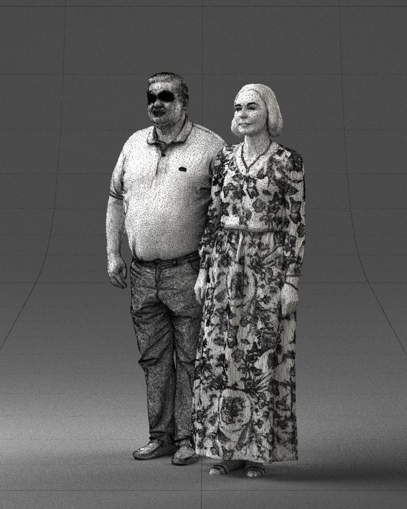 Elderly couple 0491 3D model_5