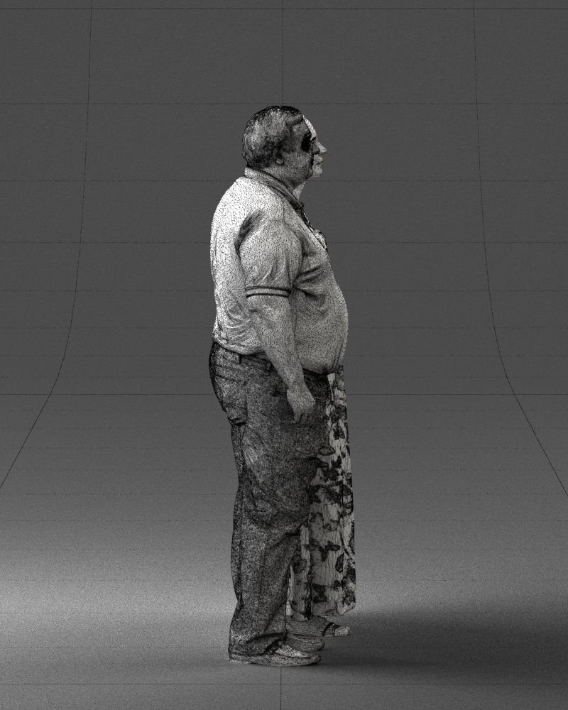 Elderly couple 0491 3D model_29