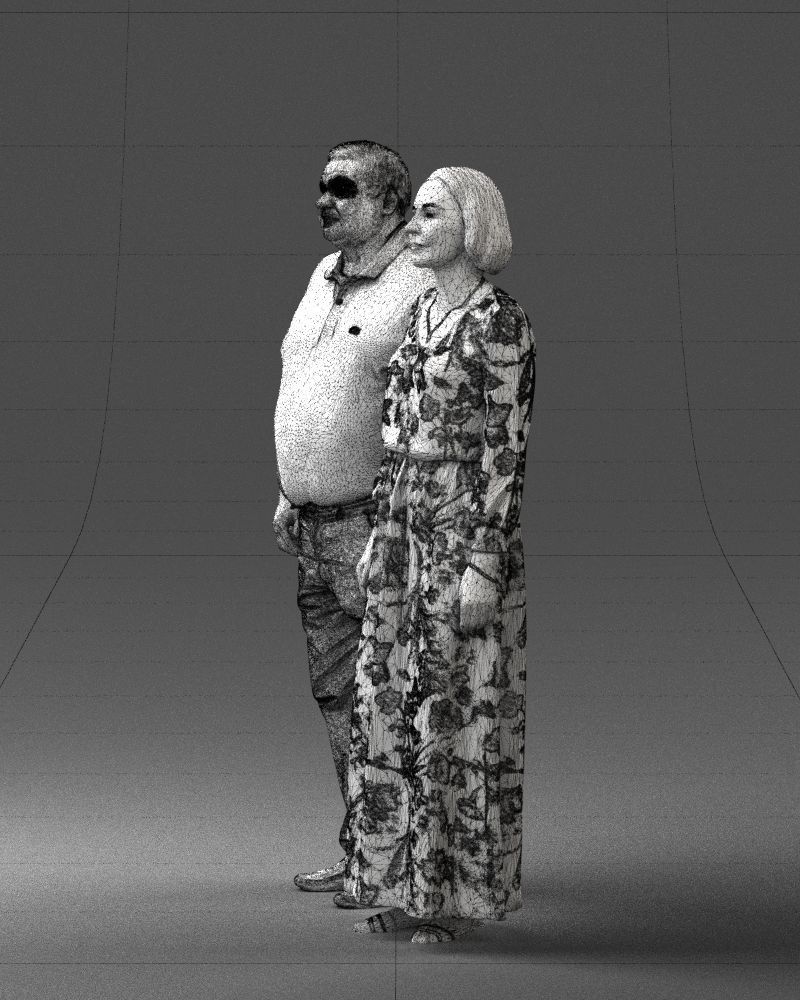 Elderly couple 0491 3D model_8