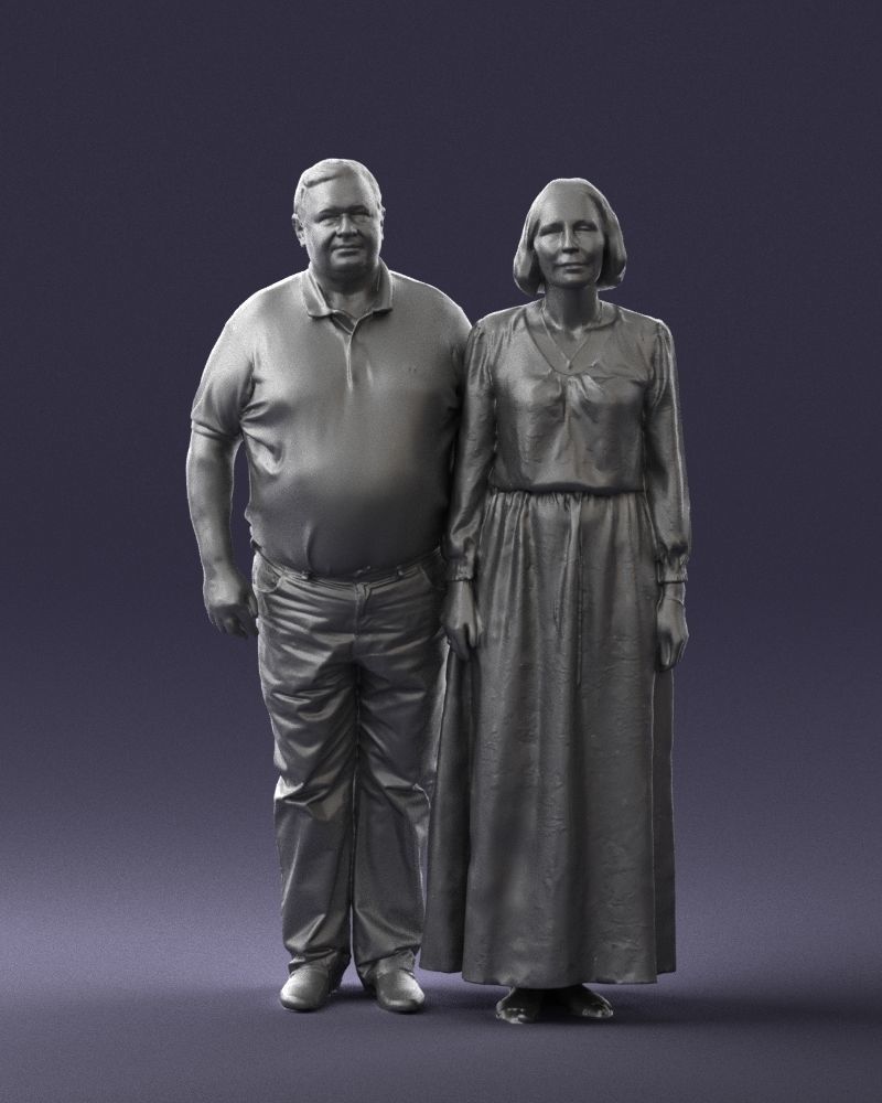Elderly couple 0491 3D model_37