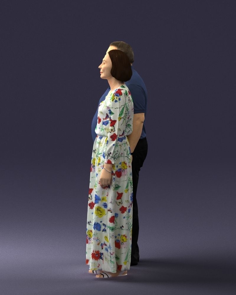 Elderly couple 0491 3D model_9