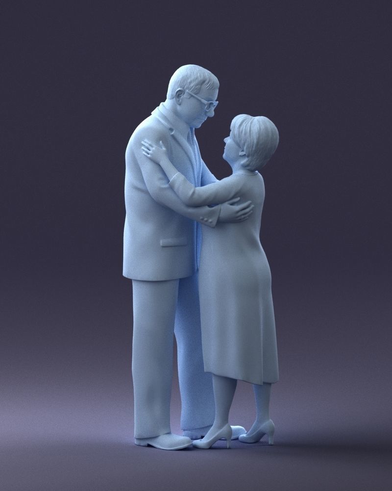000279 Realistic Elderly Couple Embracing 0709 3D model_35