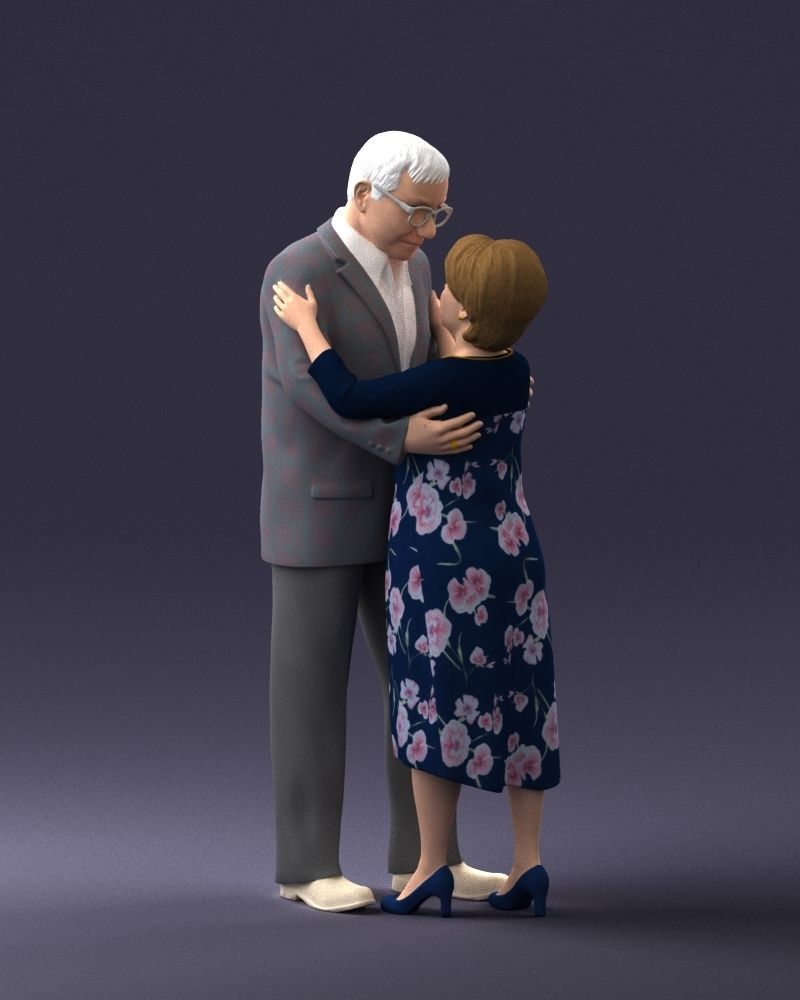 000279 Realistic Elderly Couple Embracing 0709 3D model_31