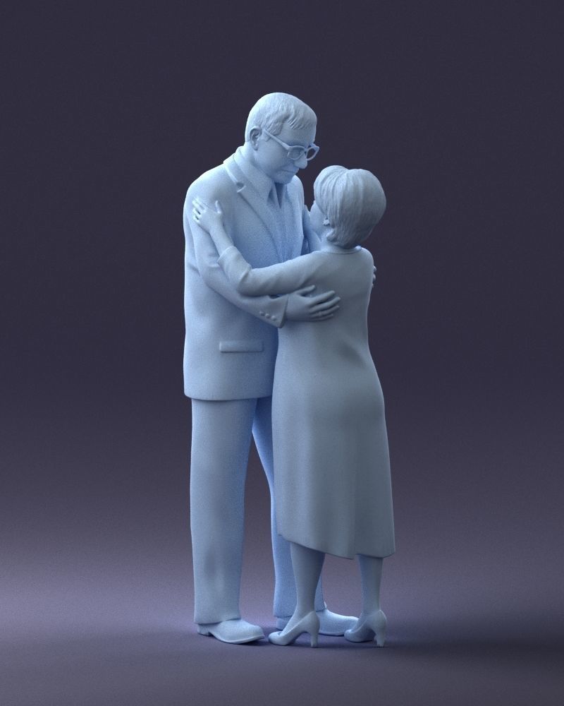 000279 Realistic Elderly Couple Embracing 0709 3D model_32