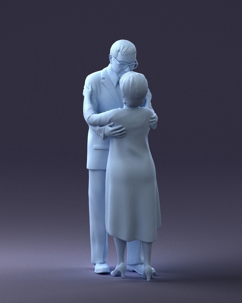 000279 Realistic Elderly Couple Embracing 0709 3D model_29