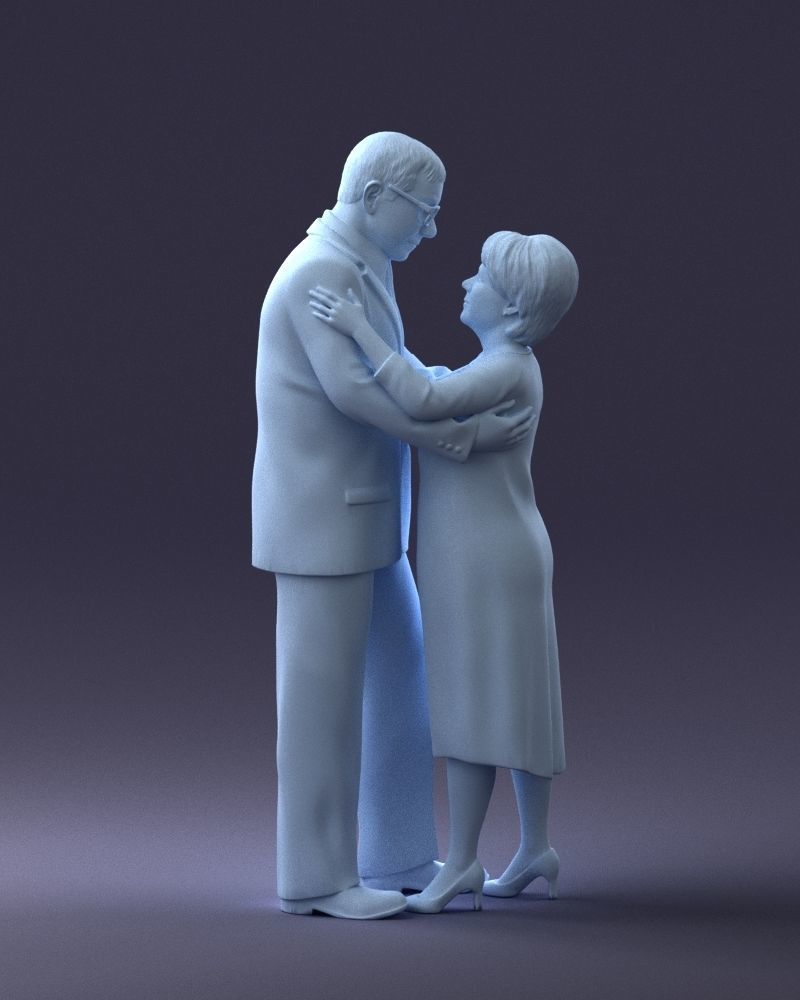 000279 Realistic Elderly Couple Embracing 0709 3D model_5