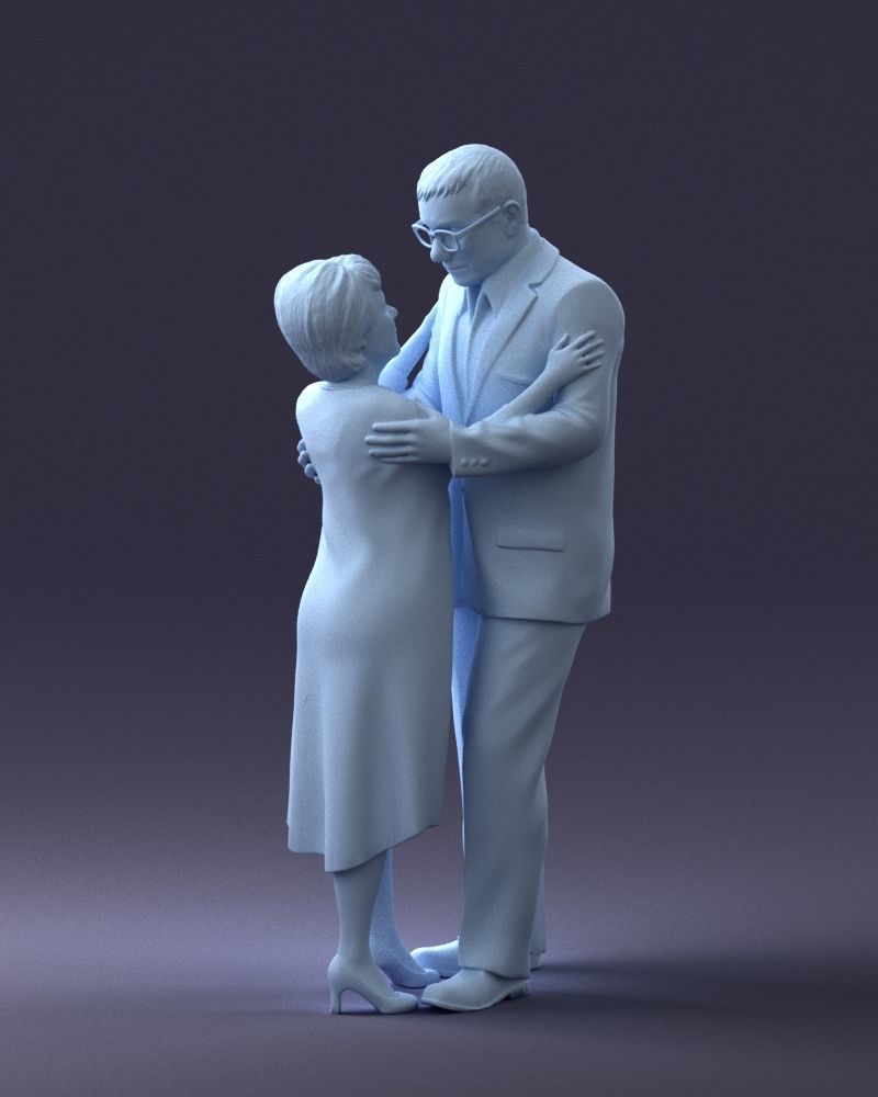 000279 Realistic Elderly Couple Embracing 0709 3D model_23