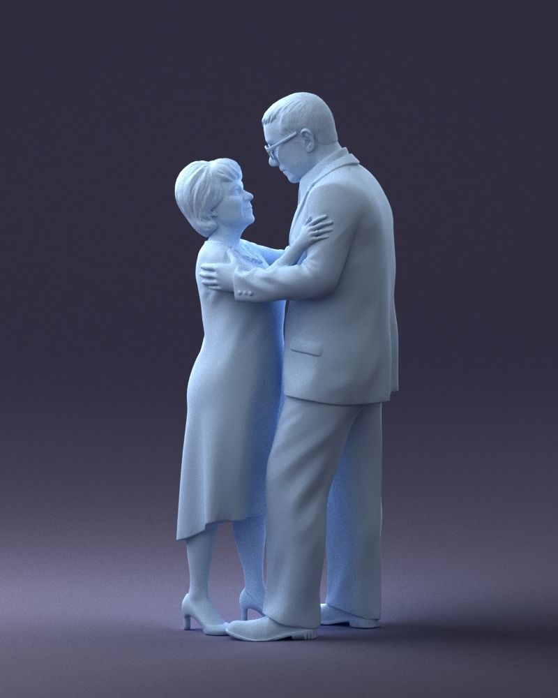 000279 Realistic Elderly Couple Embracing 0709 3D model_20
