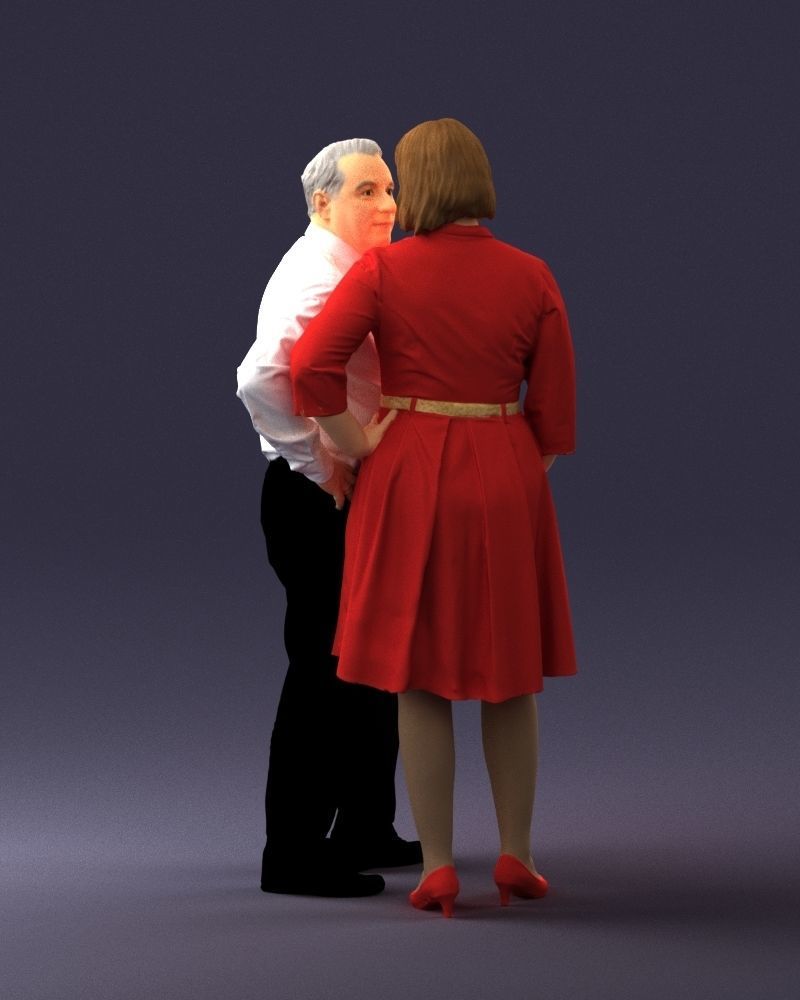 Elderly man and woman 0177 3D model_15